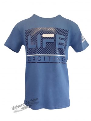 Tricou bărbat - albastru deschis cu logo "LIFE EXCITING"